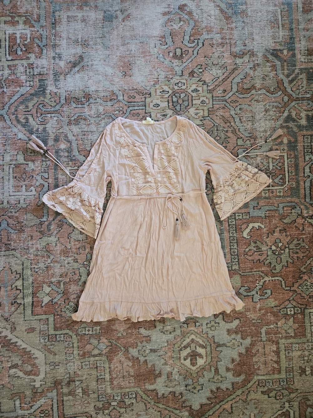 Double Zero Blush Pink Crinkled Fabric Tunic/dress
